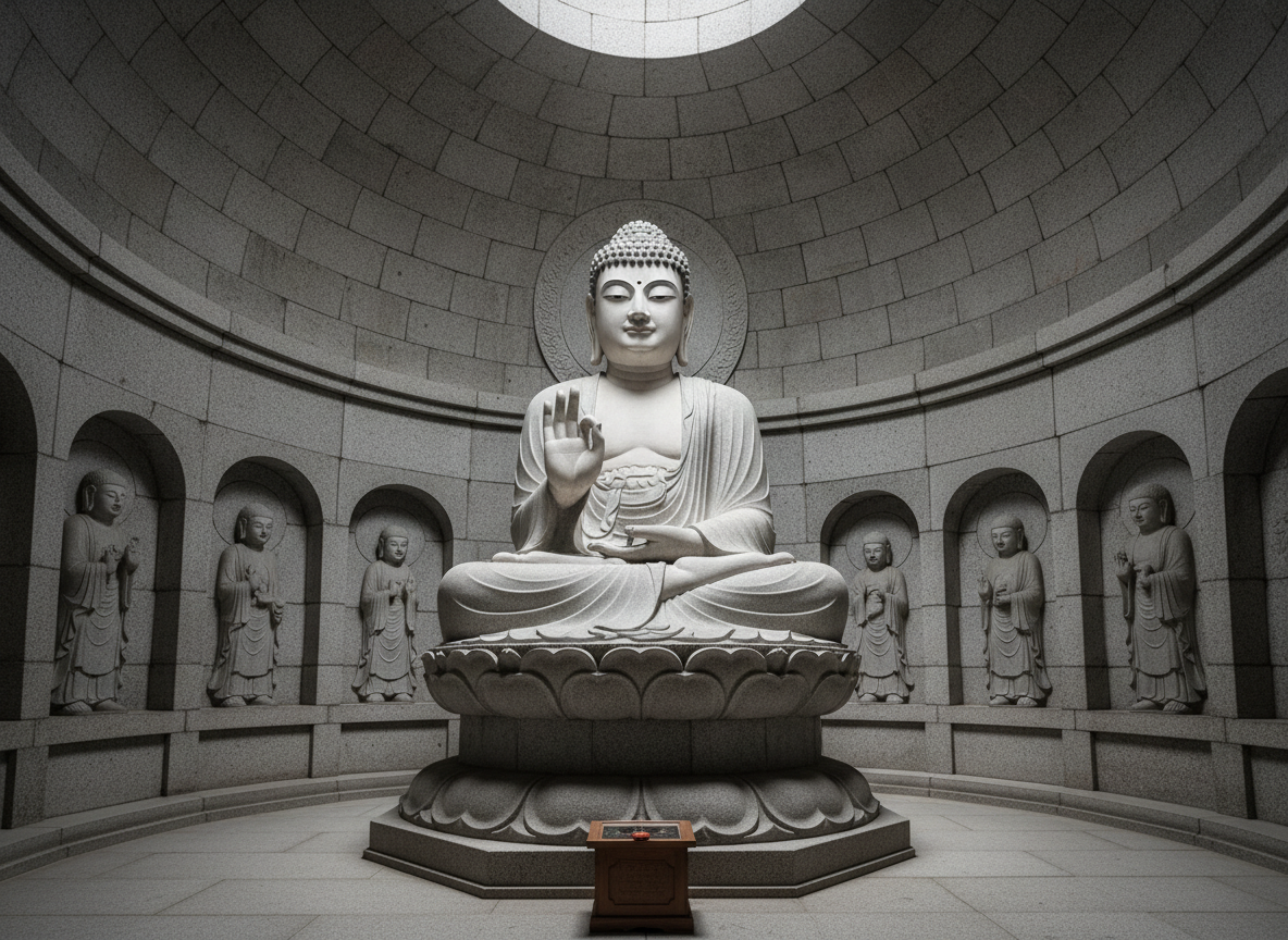 Seokguram Grotto granite Buddha statue Gyeongju Korea